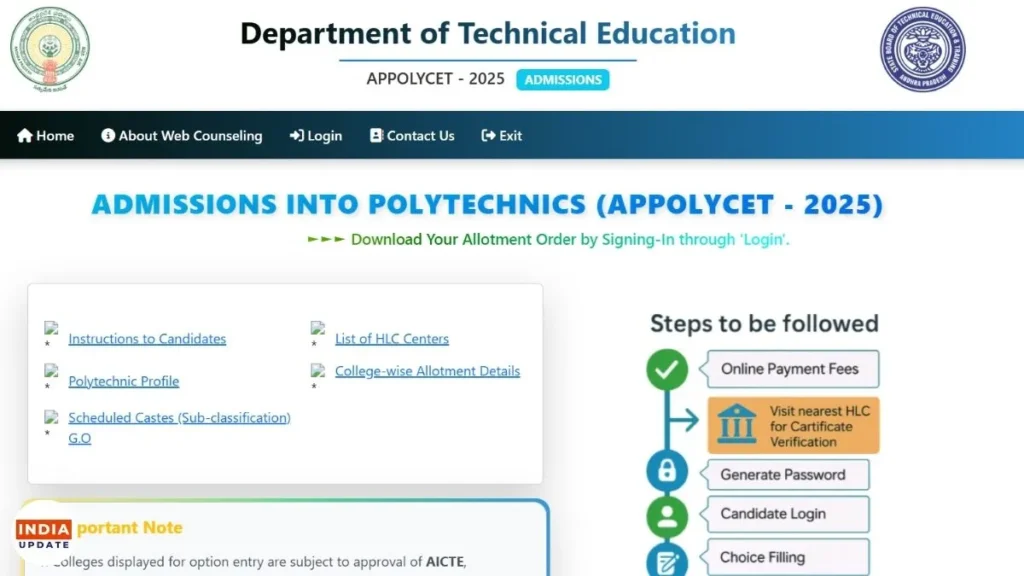 AP POLYCET Seat Allotment Result 2025